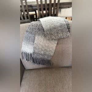 New Gorgeous handmade light and dark gray Scarf. Warm and cozy scarf.
